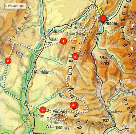 Alpinradler, Graphik, Rennrad, Velo, Tour, Provence-Alpes, französische Alpen, Grenoble, Ardeche, Die, Vercors,, Mont Ventoux